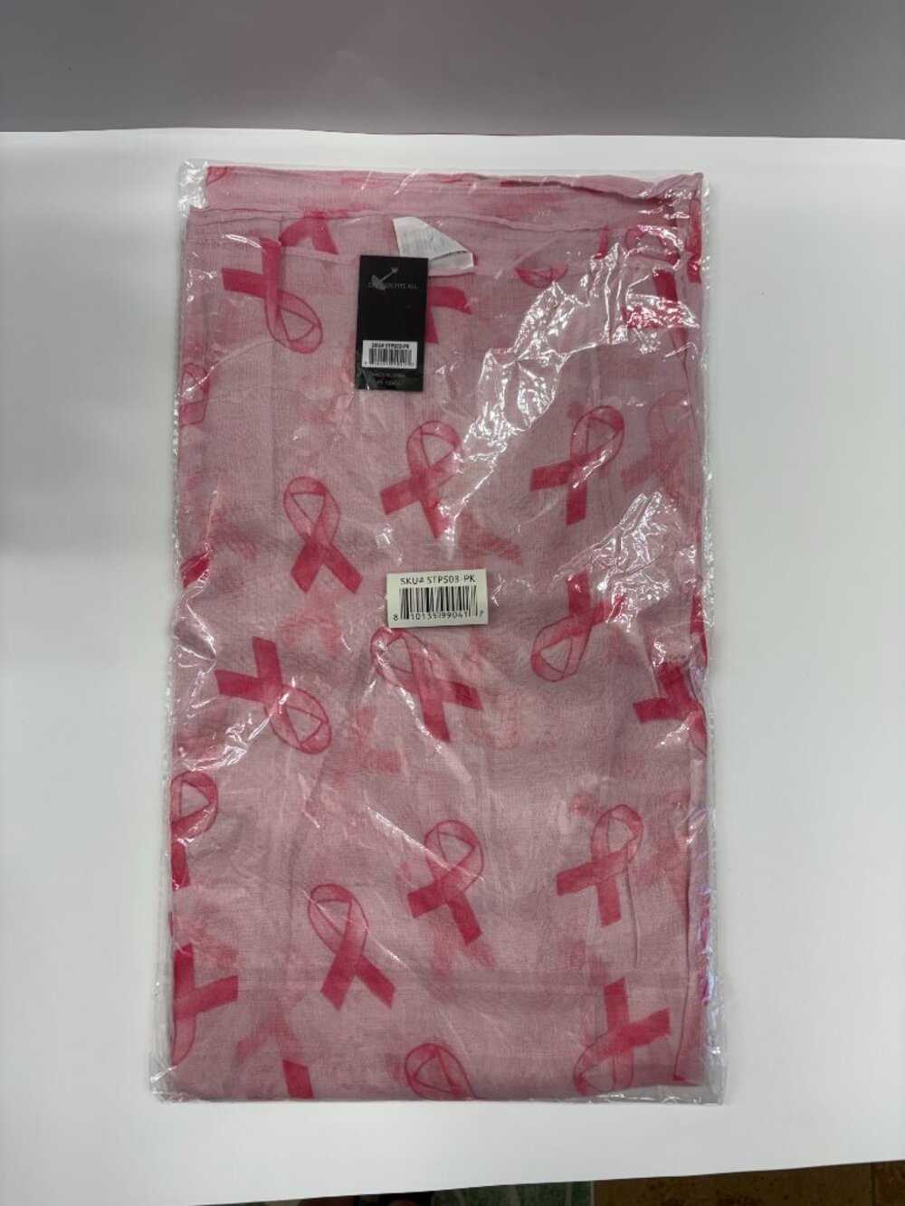 Scarf - Breast Cancer Awareness - Pink On Pink Ribbons- Light weight - NWT - Picture 5 of 6